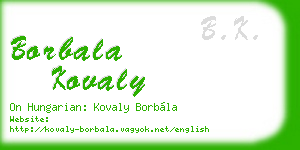 borbala kovaly business card